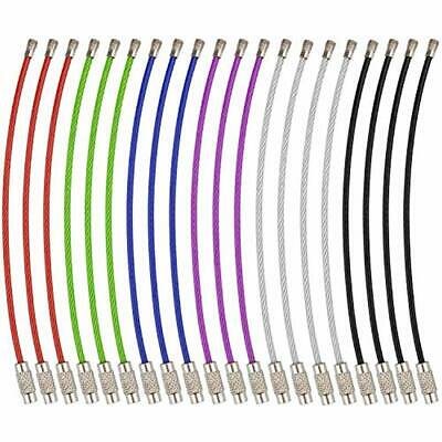 Keychain, 20 Pack Of 4.3 Inches Stainless Steel Wire Ring 2mm Cable Loops/Rings