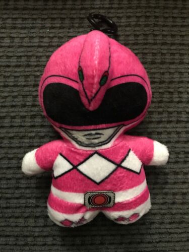 5” Plush Sabans PINK POWER RANGER Backpack Clip Key Chain Toy Coin Purse Wallet
