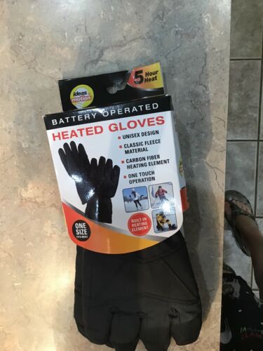 Ideas In Motion Battery Operated Heated Gloves - Black - One Size - Unisex New
