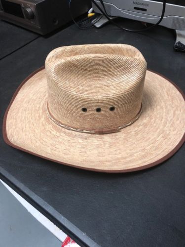 Mens Atwood Colt Palm Leaf Straw Cowboy Hat Cattlemen 4X Size 7 Marfa