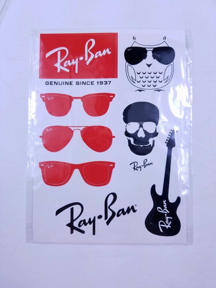 Ray Ban Sunglasses Stickers Decals Luxottica Guitar Skull Sheet