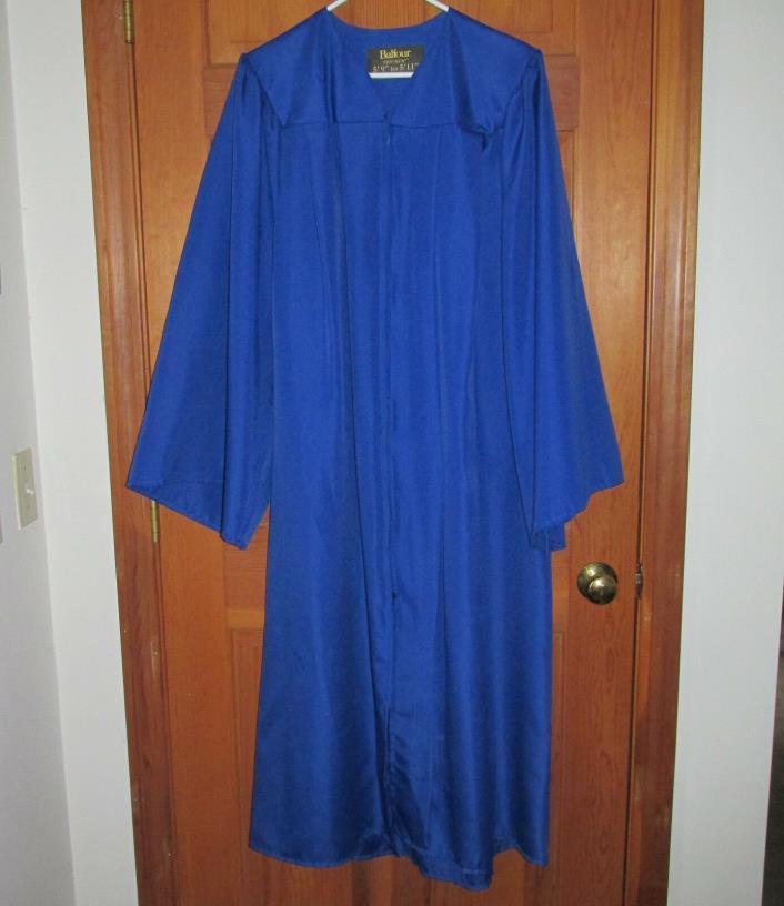 Balfour Royal Blue Zip Front Choir Graduation Gown Costume Size 5'9