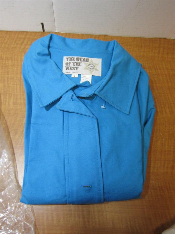 The Wear of the West USA Made Vintage Blue Canvas Trail Rider Coat Size:Large