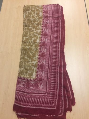 EPICE Wool Scarf Gold Ivory Red 100% Wool
