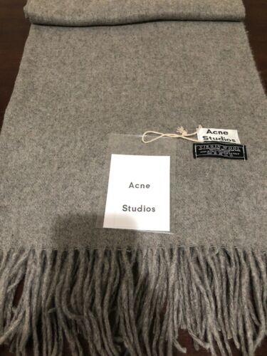 NWT Unisex Acne Studios Canada Dark Grey Melange Oversized Wool Scarf 75x27’’