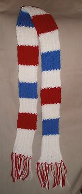 Handmade Knit Scarf - Red, White, and Blue