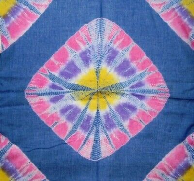 Handcrafted Cotton Tie Dye Scarf 20 x 20 Blue