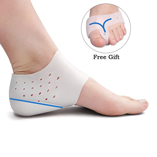 Silicone Heel Lift Gel Insoles Pads Height Increase Socks Free Toe Corrector