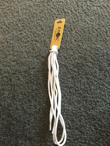 NWT Z-coil Shoe Laces Fits Any Standard Shoe W Size 5 - 7. White -