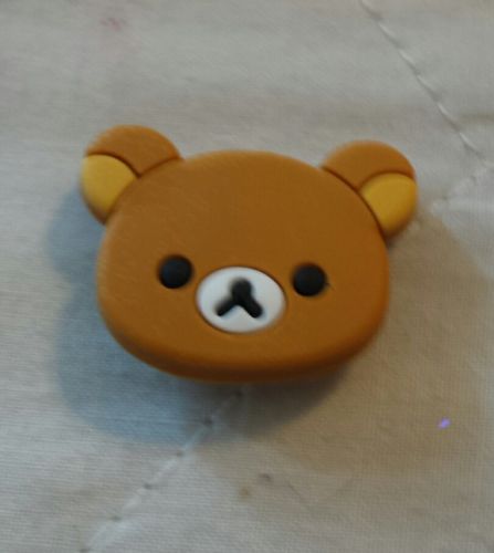 1 Teddy Bear face charm for Crocs clog shoes or wristband bracelet. New.