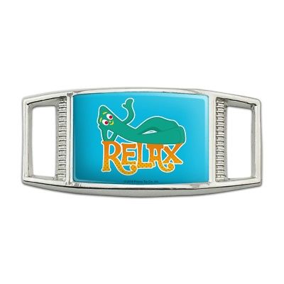 Gumby Says Relax Chill Chillin' Rectangular Shoe Shoelace Tag Gym Charm