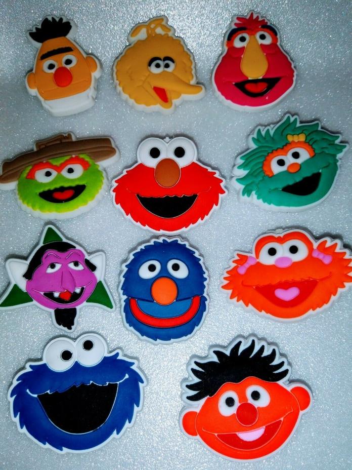 Sesame Street 11 pc All Diff NEW! ELMO, BIG BIRD Shoe Charms Crocs Jibbitz Craft