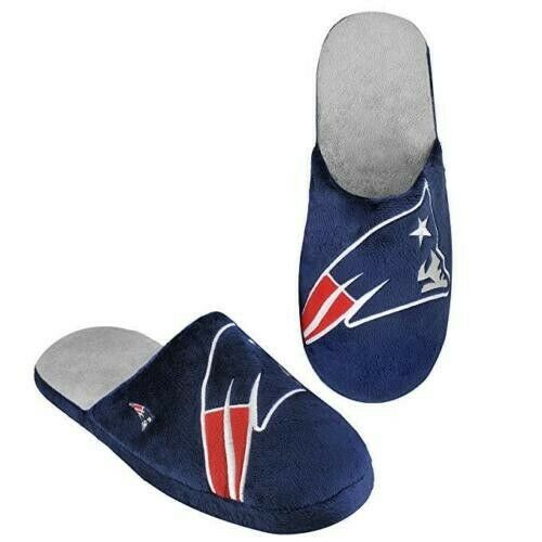 New England Patriots Slippers Team Colors Big Logo NEW Two Toned House shoes 7-8