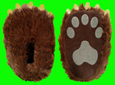 Childrens Slippers Bear Paws  / Kids Size with dangly claws