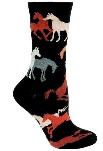 HORSES! HORSES! HORSES! Black Socks~WheelHouse~USA~M~Great Gift! Ships Free!