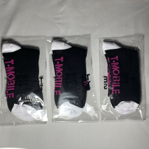 T-Mobile Tuesday Socks 3 Black And Pink Pair