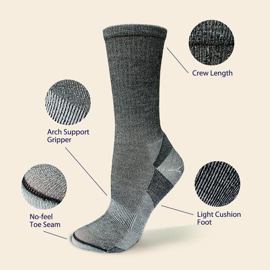 NWT Maggie's Organic Wool Urban Trail Crew Socks Gray 9-11 (see chart)