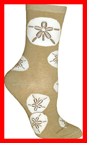 Sanddollars On Sand Ultra Lightweight Cotton Crew Socks Sock Size 9 11 KHAKI