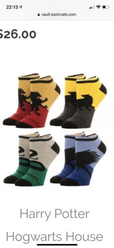 Harry Potter Hogwarts Houses Socks 4 Pack