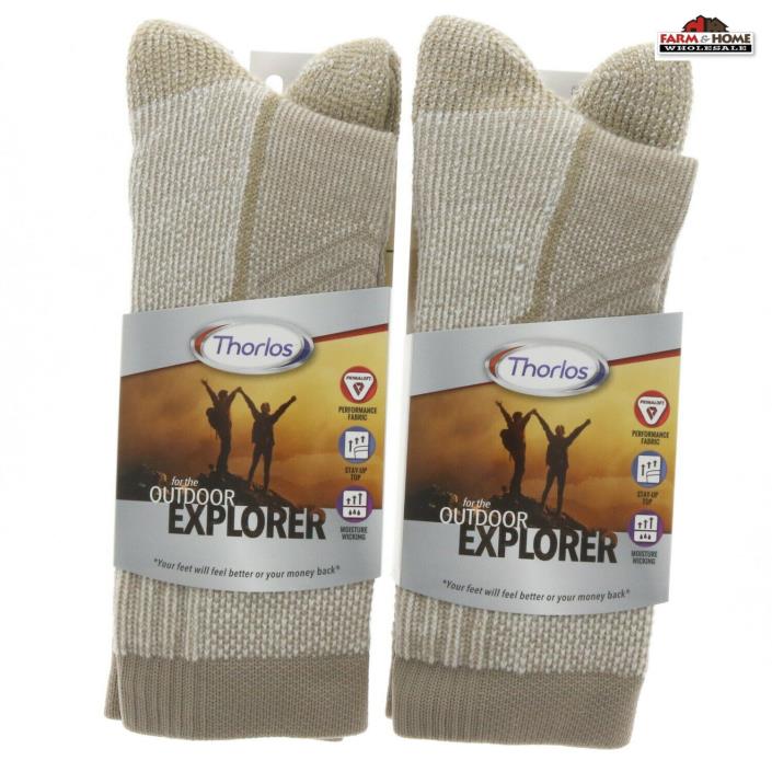 (2) Thorlos Outdoor Hiking Trail Socks Large Sand ~ NEW