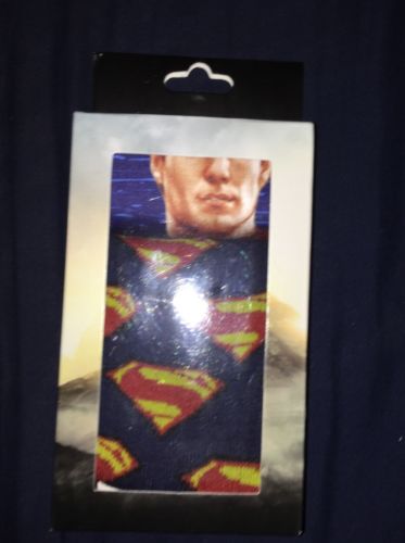 DC Justice League Superman Crew Socks 2 pair in gift box (size 6-12) NEW