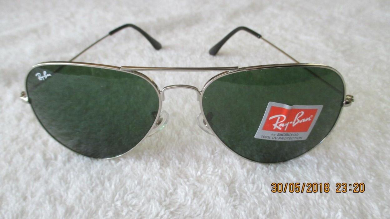 New Ray Ban Aviator Sunglasses Silver Frame No Case