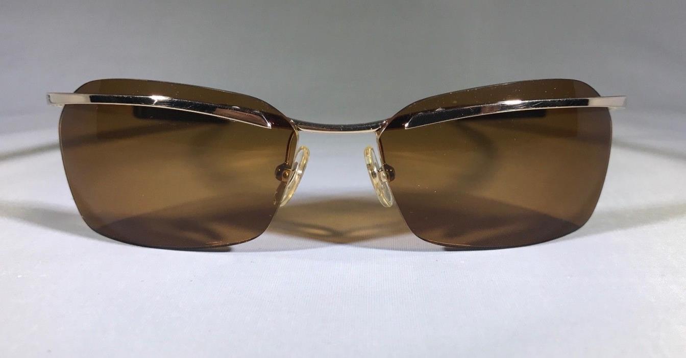 RARE Matsuda Titan 10656 Rimless Sunglasses - Gold / Brown