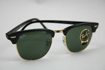 Ray-Ban RB3016 Clubmaster Sunglasses (49 mm, Solid Black G15 Lens)