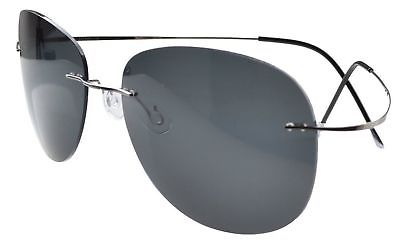 Eyekepper Rimless Titanium Frame Polarized Sunglasses Aviator Gunmetal Frame
