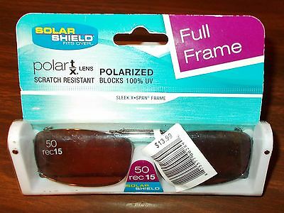 Solar Shield Clip On Sunglasses/Polarized - Full Frame - 50 Rec 15 - AMBER LENS