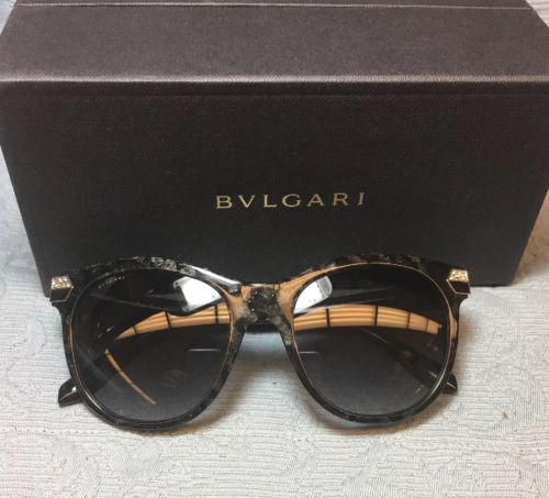 Bvlgari 8185-B Black Marble Sunglasses 5412/8G Authentic 55mm READ DETAILS (H)