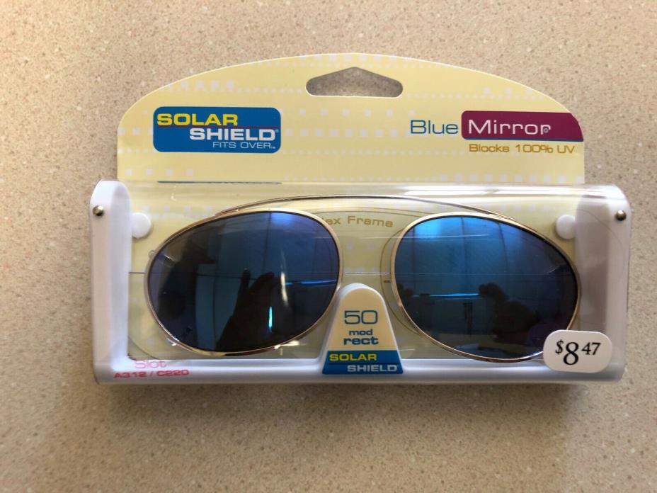 Solar Shield Blue Mirror Sunglass Lens 50 rect New