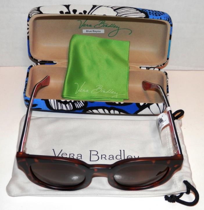 NEW VERA BRADLEY TRISH BOHEMIAN BLOOMS 48[]24 146 BROWN WOMEN SUNGLASSES W/CASE