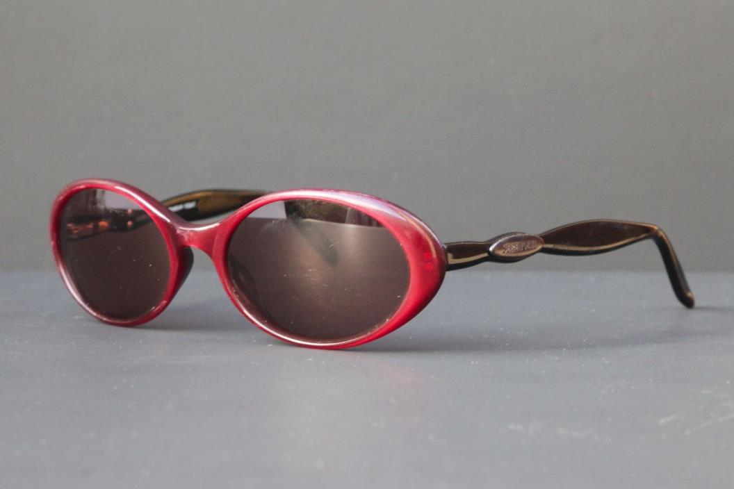 Rare Serengeti 6326C 80s Oval Vintage Sunglasses Maroon and Black Woman or Men