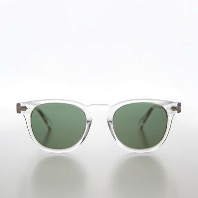 James Dean Style Horn Rim Sunglasses Clear / Green - Benson