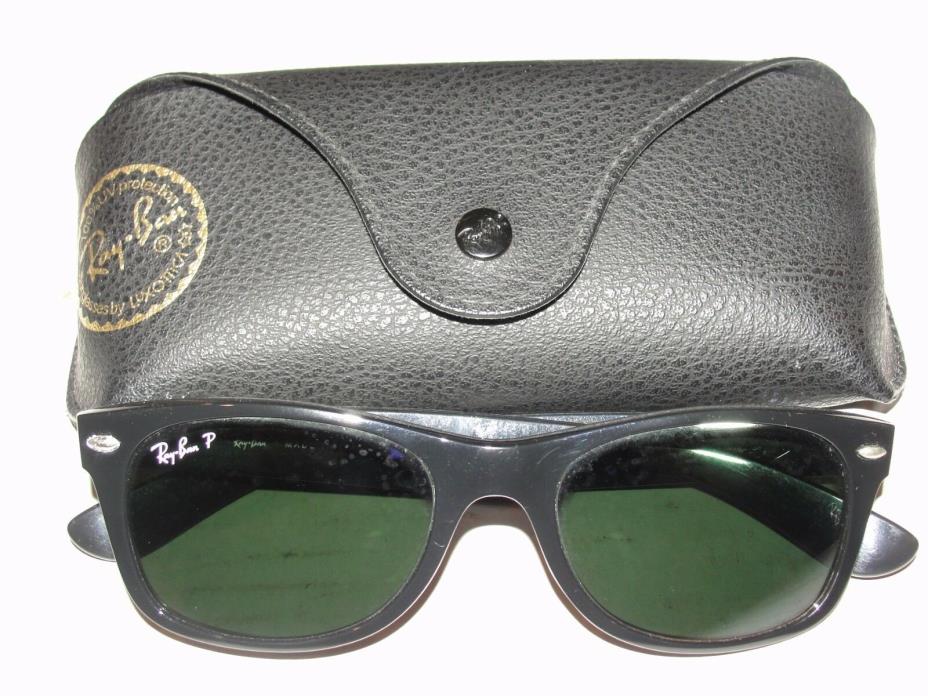 Ray Ban New Wayfarer RB 2132 901/58 Black Sunglasses  Polarized 52mm w/ Case