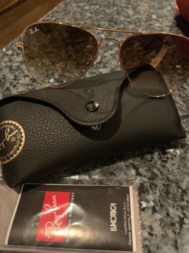 Ray-Ban Aviator RB3025 Sunglasses Gold NWOB 51