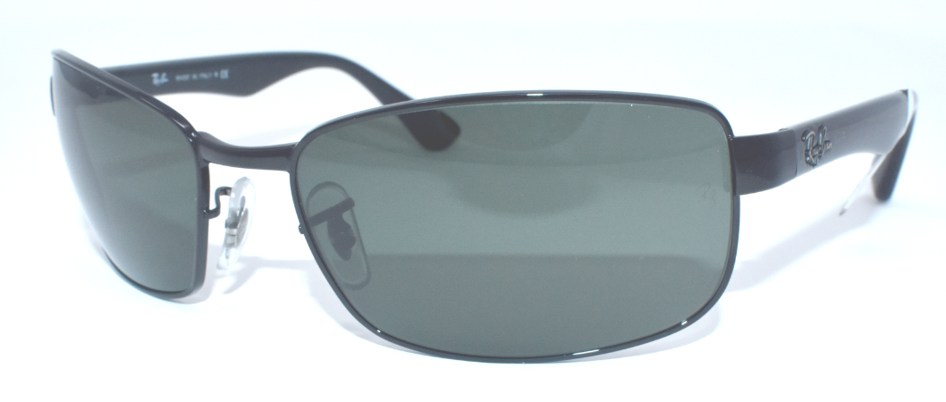 NEW RAY BAN SUNGLASSES RB3478 002 GLOSSY BLACK / GREEN CLASSIC 60-17-130