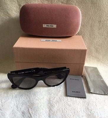 Miu Miu SMU 09O 1AB-0A7  54MM Black Designer Sunglasses NEW