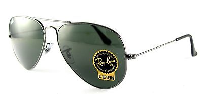 Ray-Ban Aviator Large Metal Sunglasses Rb3025 004/58 Gunmetal Crystal Green P...
