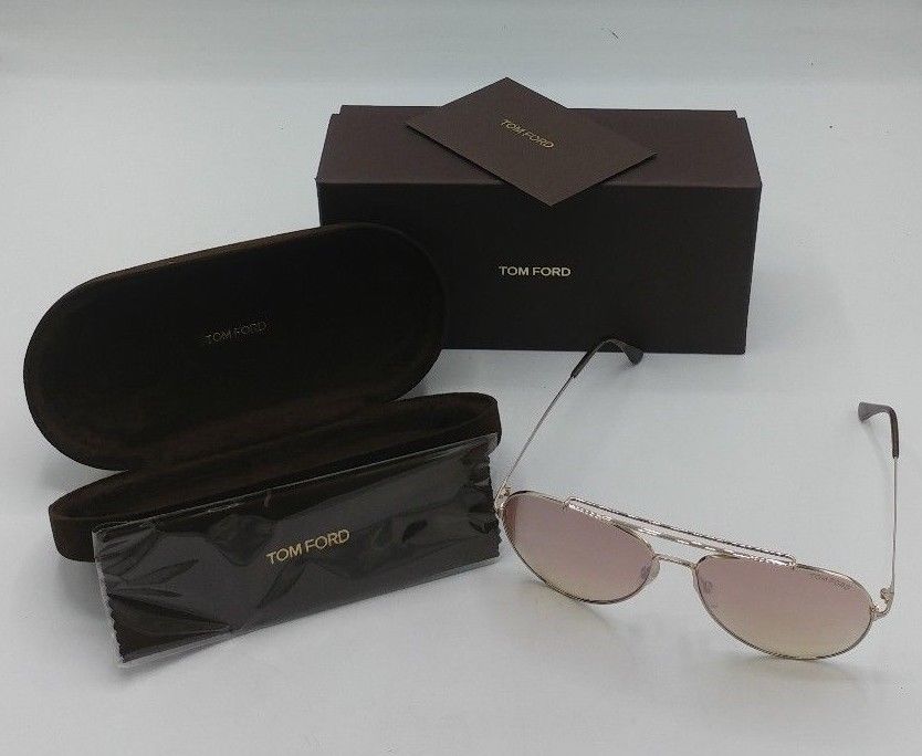 Tom Ford Indiana TF497 28Z Sunglasses Authentic 58*14*140 1-2.6 Gold w/ Case