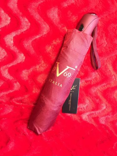 Versace 1969 V Italia Short Umbrella Burgundy