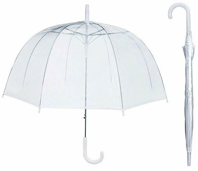 Clear Umbrella Full Dome Style Rain Fashion Bubble Travel Photography Easter NEW