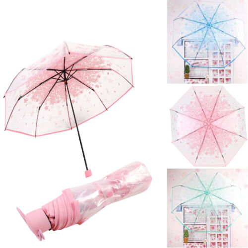Flower Pattern Transparent Umbrella Oriental Cherry Blossom Princes Umbrella