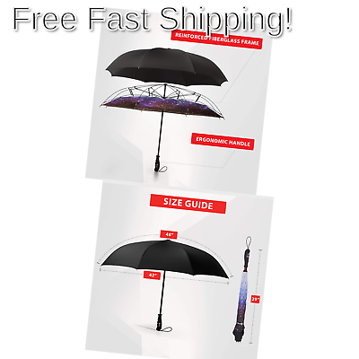 Repel Reverse Folding Inverted Umbrella with 2 Layered Teflon Canopy with Rei...