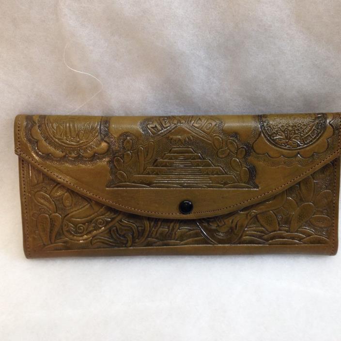 YEO, Tooled Leather Clutch, Wallet, Made in Mexico