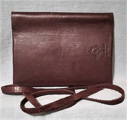 Exquisite Vint. Manufactus Italy Brown Grained Leather Billfold Wallet, Nice!