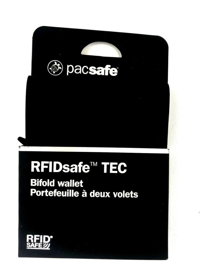 BLACK Pacsafe RFIDsafe TEC Bi-Fold Wallet Equipment for Travel and Hiking