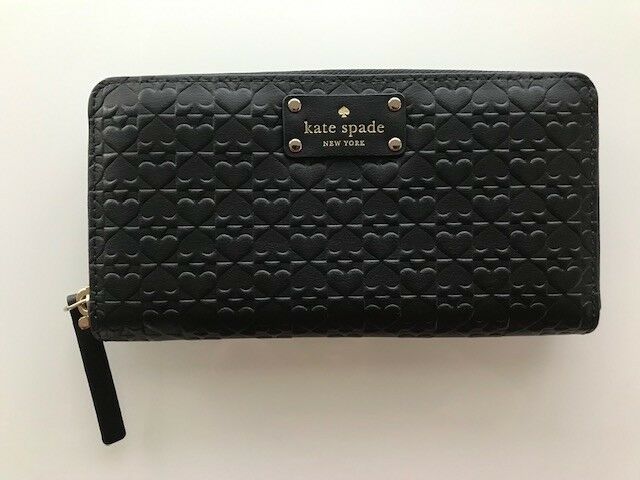 Kate Spade New York Neda Penn Place Embossed Wallet #Black WLRU2517 New
