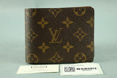 NWT Louis Vuitton M60895 Brown Monogram Canvas Multiple Bi-Fold Wallet -FreeShip